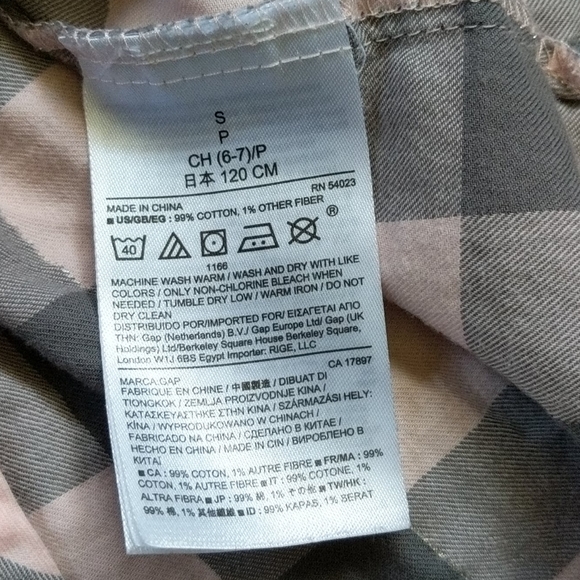 GAP Plaid Pink Silver Button Shirt Size S - Picture 4 of 4